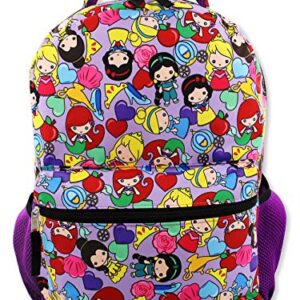 Disney Princess Emoji Girl's 16 Inch School Backpack Bag (One Size, Purple)