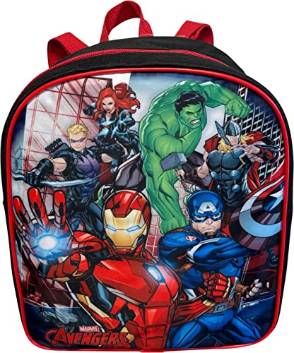 Ruz Avengers Toddle Boy 12 Inch Mini Backpack (Black-Red)