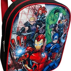 Ruz Avengers Toddle Boy 12 Inch Mini Backpack (Black-Red)