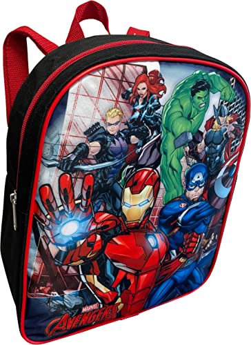 Ruz Avengers Toddle Boy 12 Inch Mini Backpack (Black-Red)