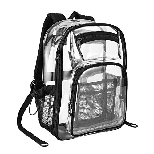 Heavy Duty Clear Backpack Heavy Duty Clear Bookbags School Stadium Approved TPU Transparent Bag for Work Security Sports XL