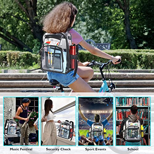 Heavy Duty Clear Backpack Heavy Duty Clear Bookbags School Stadium Approved TPU Transparent Bag for Work Security Sports XL