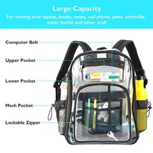 Heavy Duty Clear Backpack Heavy Duty Clear Bookbags School Stadium Approved TPU Transparent Bag for Work Security Sports XL