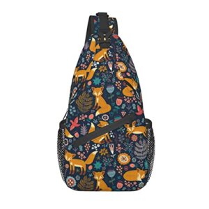 fox foxes sling backpack,casual crossbody shoulder backpack sling bag chest daypack for men women sport hiking gym