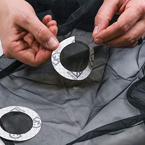 GEAR AID Tenacious Tape Mesh Patches for Tent and Bug Screen Repair, 3” Rounds, Black Mesh