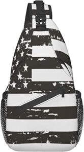 sling bag vintage american usa flag patriotic hiking daypack crossbody shoulder backpack travel chest pack for men women