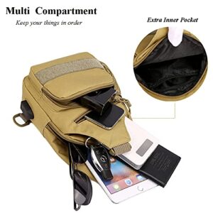 RTGGSEL Men's Camouflage Tactical Sling Shoulder Bags Travel Military MOLLE EDC Crossbody Chest Bag with USB Charging Port