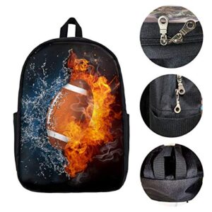 Ice Fire American Football Unique Outdoor Shoulders Bag Fabric Backpack Multipurpose Daypacks for Adult