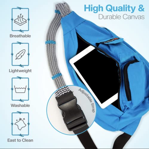 Fineday 21 Rope Sling Bag for Women and Men Sling Bags for Women Crossbody Backpack for Women & Men Sling Backpack Crossbody Bag Lightweight, Washable and Easy to Clean Hiking Bag, Bright Blue