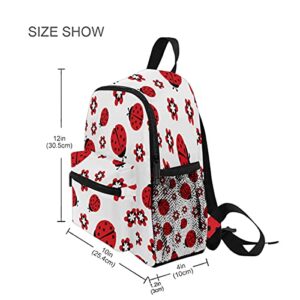 Cute Animal Ladybugs Flower Kids Backpack Boys Girls Toddler Bookbag for Elementary School Kindergarten Preschool Children Travel With Chest Strap