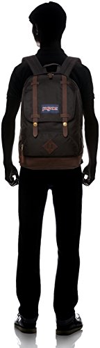 JanSport Cortlandt 15-inch Laptop Backpack - Rugged Vegan Leather Bag, Black