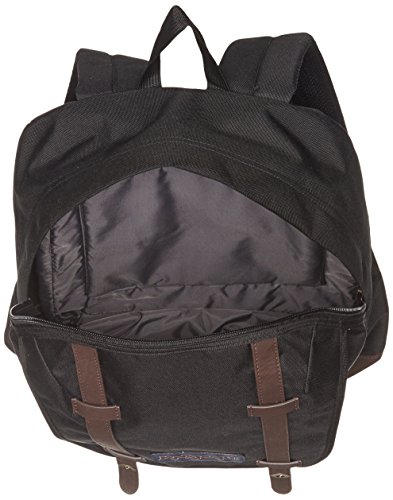 JanSport Cortlandt 15-inch Laptop Backpack - Rugged Vegan Leather Bag, Black