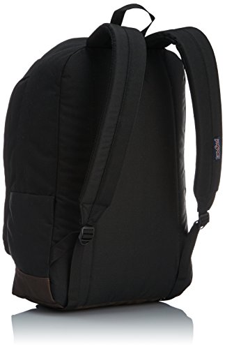 JanSport Cortlandt 15-inch Laptop Backpack - Rugged Vegan Leather Bag, Black