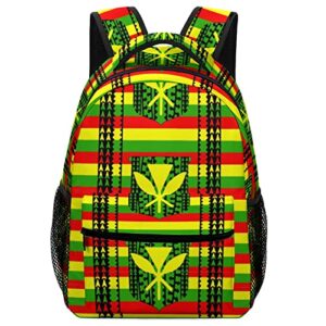 tribal kanaka maoli flag kids backpack printed shoulders bookbag travel outdoors for men women