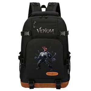 wriggy student venom waterproof school bookbag,casual backpack with big pocket laptop knapsack for kid black one size