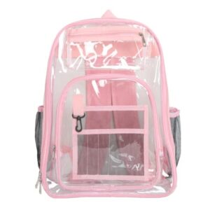 huihsvha clear backpack, heavy duty pvc see through transparent bag boys girls bookbags for travel school college work