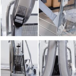 HUIHSVHA Clear Backpack, Heavy Duty PVC See Through Transparent Bag Boys Girls Bookbags for Travel School College Work