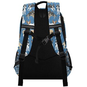 Dogs Backpack for Boys Girls Bookbag with Chest Strap for Students Elementary School Laptop Daypack Rucksack for Teens Travel