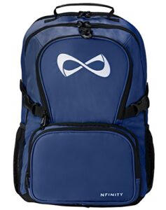 navy blue classic backpack – white logo