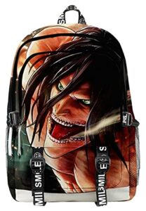 wanhongyue anime attack on titan shingeki no kyojin 3d printed backpack school bag boys girls student laptop rucksack casual daypack bookbag 1147/4