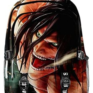 WANHONGYUE Anime Attack on Titan Shingeki No Kyojin 3D Printed Backpack School Bag Boys Girls Student Laptop Rucksack Casual Daypack Bookbag 1147/4