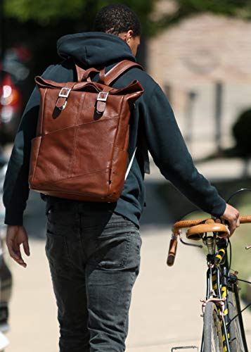 McKleinUSA S Series, Kennedy, Pebble Grain Calfskin Leather, 17" Leather Dual Access Laptop Backpack, Black (88735)