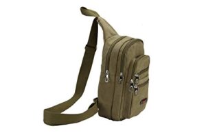 canvas sling shoulder backpack (khaki)