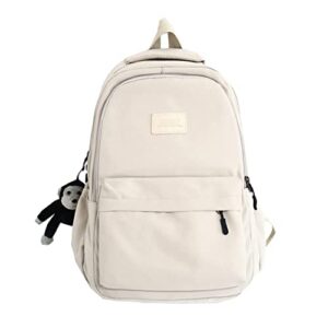 viycuho laptop backpack cute large capacity student daypack for school travel outdoor back to school (white)