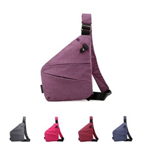 xhlizhu personal flex bag, 2023 new multi pocket casual crossbody bag, fashion anti-thief slim sling bag for women men (purple, right hand)