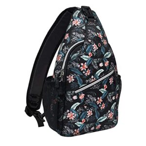 mosiso sling backpack, multipurpose travel hiking daypack rope crossbody shoulder bag, lychnis