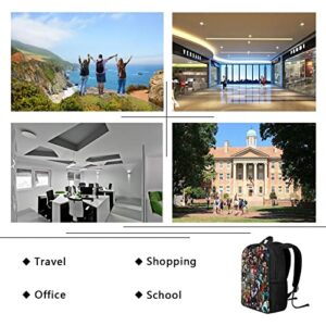 OIPMKNVU Horror Movie Backpack, Multi-Function Travel Laptop Backpack, Business Daypack Bag, Adjustable Shoulder Strap Bookbag 17"