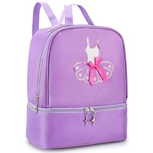 dance bags,ballet dance backpack for girls ballerina purple bag for dance toddler dance bag gymnastics latin dance yoga tap dance jazz storage bag