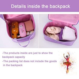 Dance Bags,Ballet Dance Backpack for Girls Ballerina Purple Bag for Dance Toddler Dance Bag Gymnastics Latin Dance Yoga Tap Dance Jazz Storage Bag