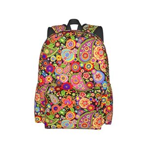 fehuew 17 inch backpack colorful seamless paisley laptop backpack school bookbag shoulder bag casual daypack