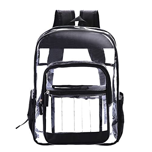 MYPALMER Large Heavy Duty Clear Backpack for school, work, events & travel | Combination Lock And Name Tag | Transparent Backpack | See Through Backpack