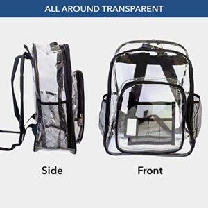 MYPALMER Large Heavy Duty Clear Backpack for school, work, events & travel | Combination Lock And Name Tag | Transparent Backpack | See Through Backpack