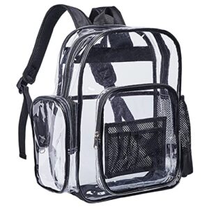 covax clear backpack, transparent pvc school clear backpack, clear bookbags daypacks for work, security, sporting events