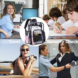 COVAX Clear Backpack, Transparent PVC School Clear Backpack, Clear Bookbags Daypacks for Work, Security, Sporting Events