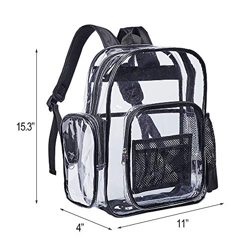 COVAX Clear Backpack, Transparent PVC School Clear Backpack, Clear Bookbags Daypacks for Work, Security, Sporting Events