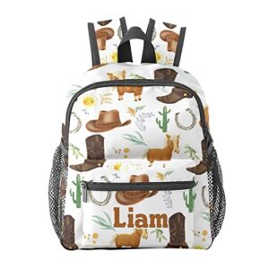 cowboy personalized kids toddler backpack for boys girls ,custom mini school backpack bags kindergarten