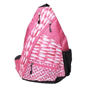 Ladies Printed Pickleball Sling Bag - "Peppermint" - New | Holds Multiple Paddles | Shoe Bag Included | Easy To Carry | Designed Expressly for Pickleball