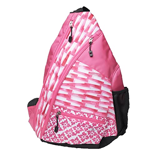 Ladies Printed Pickleball Sling Bag - "Peppermint" - New | Holds Multiple Paddles | Shoe Bag Included | Easy To Carry | Designed Expressly for Pickleball