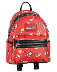 peanuts snoopy charlie brown linus lucy sally marcie toss print mini backpack