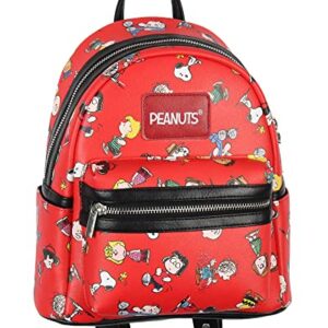 Peanuts Snoopy Charlie Brown Linus Lucy Sally Marcie Toss Print Mini Backpack