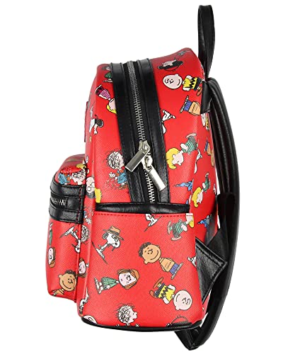 Peanuts Snoopy Charlie Brown Linus Lucy Sally Marcie Toss Print Mini Backpack