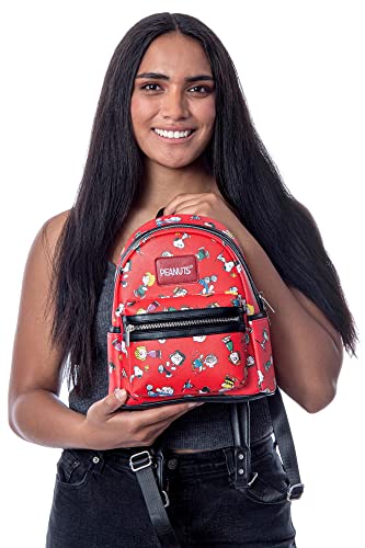 Peanuts Snoopy Charlie Brown Linus Lucy Sally Marcie Toss Print Mini Backpack