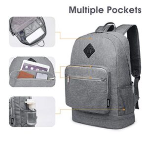 WANDF Foldable Backpack with Shoe Pocket Wet Compartment for Men Women (Grey)