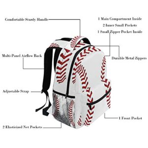 Oarencol Sport Baseball Softball Pattern Backpacks School Book Travel College Shoulder Bag