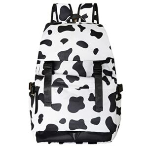 Larswon Cow Print Backpack Kawaii Backpack Cute Bag Slim Backpack Travel Rucksack School Backpack Large 13" 14" Laptop Backpack