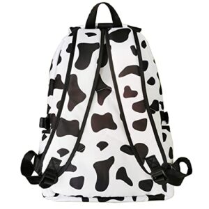 Larswon Cow Print Backpack Kawaii Backpack Cute Bag Slim Backpack Travel Rucksack School Backpack Large 13" 14" Laptop Backpack